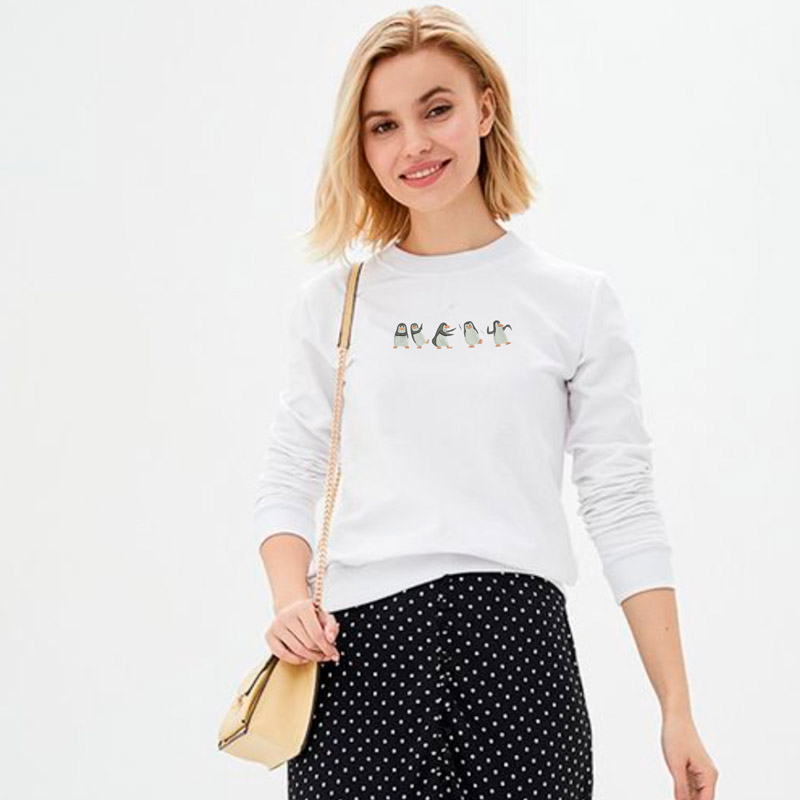 Без бренда Світшот легкий з вишивкою пінгвіни 02-2