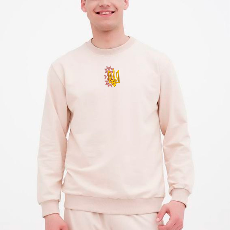 Без бренда Світшот легкий з вишивкою тризуба 01-1