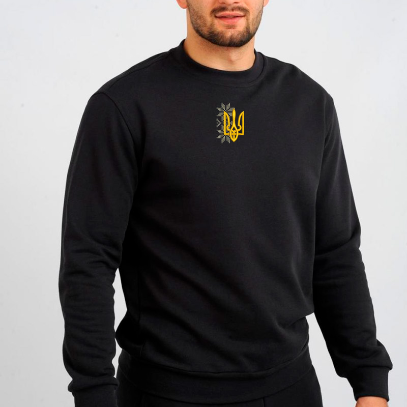 Без бренда Світшот легкий з вишивкою тризуба 01-3