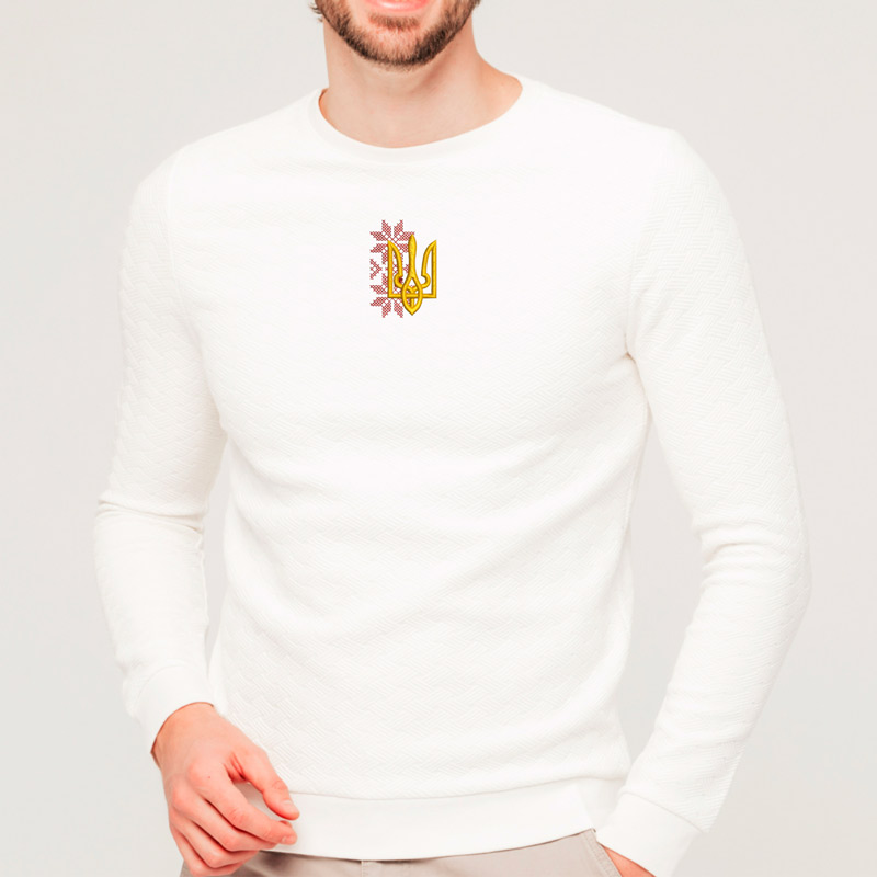 Без бренда Світшот легкий з вишивкою тризуба 01-4