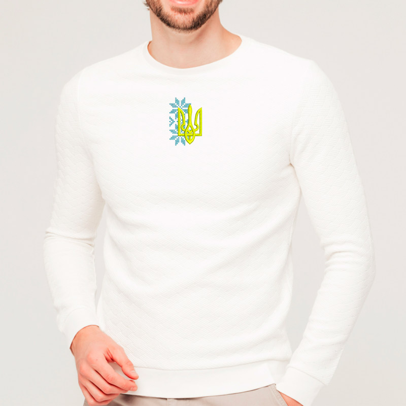 Без бренда Світшот легкий з вишивкою тризуба 01-5