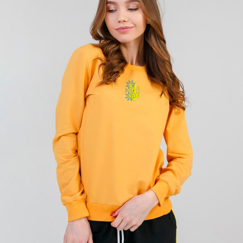 Без бренда Світшот легкий з вишивкою тризубця 02-12